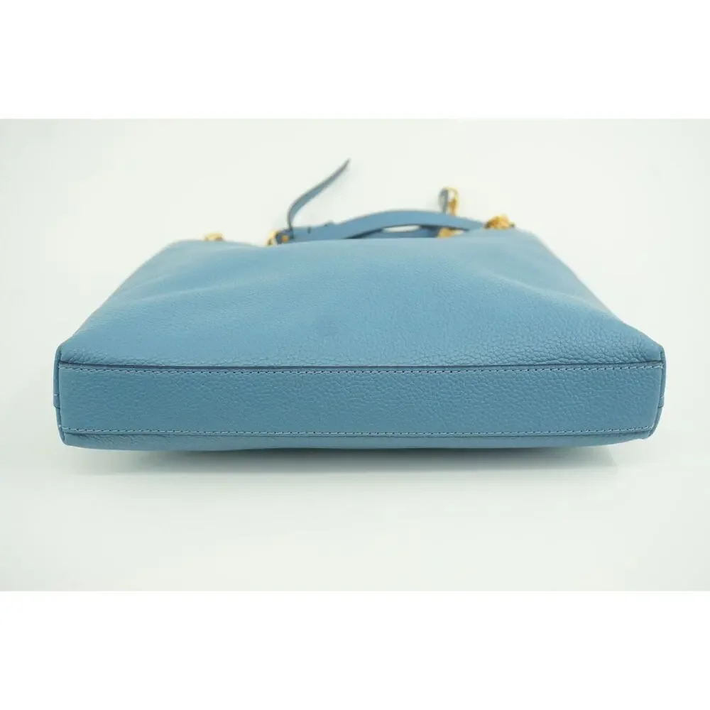 Tory Burch Everly Swingpack Crossbody Bag Logo $428 shoulder chain Blue Yonder